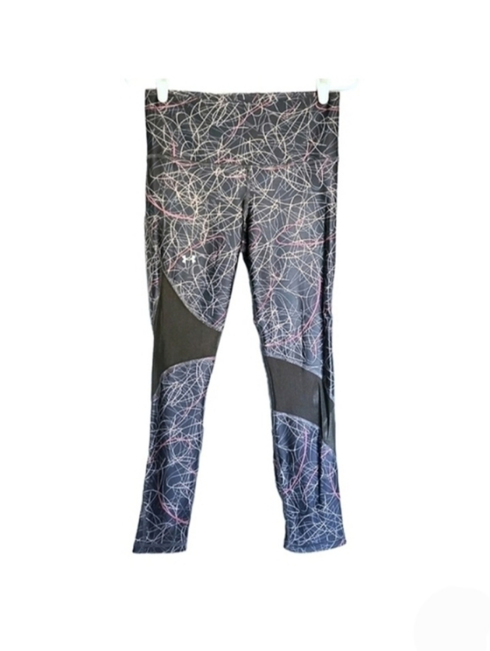 1387 * Under Armour Heatgear Compression Capri Leggings Gray Pink Size M